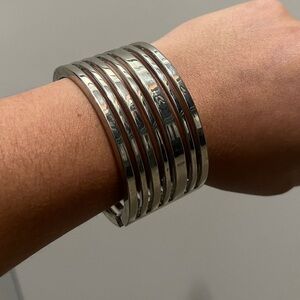 Express Hinged Cuff Bracelet - Silver
